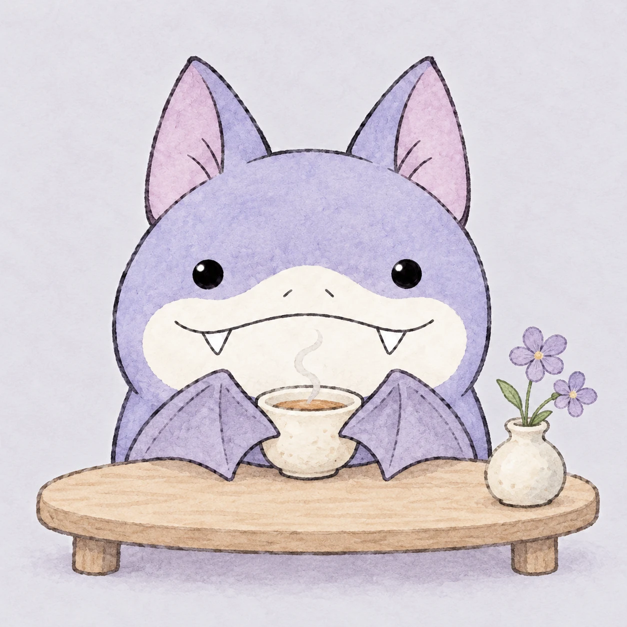 Lil Fang holding a warm cup of tea